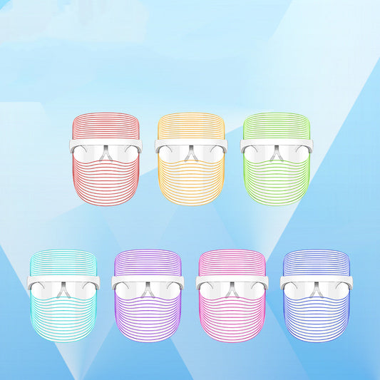 7-color light spectrum chart for facial skincare mask.