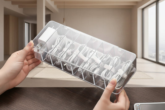 Cable management box for hiding wires and power strips